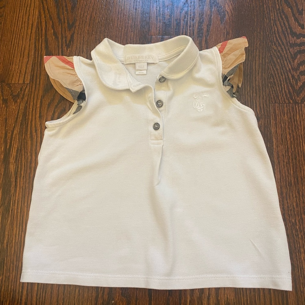 Toddler girls Burberry check short sleeve shirt size 2Y